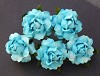 15822 Turqoise Blue Wild Roses 30mm 5 stuks.