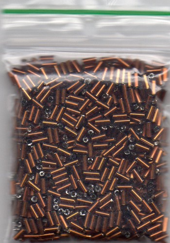 6296 Staafkralen Bruin Zakje ongeveer 20 gram.